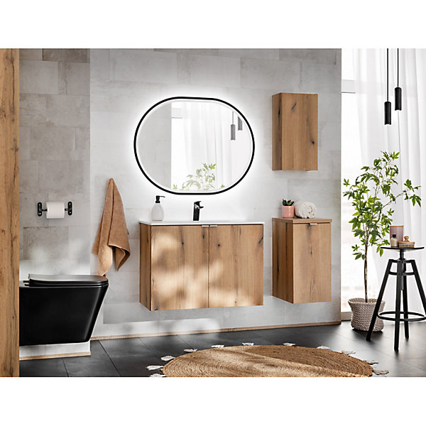 Meuble de rangement de salle de bain VANO1 porteColoris cheneL20 x P57 x H18 cmMeuble suspendu