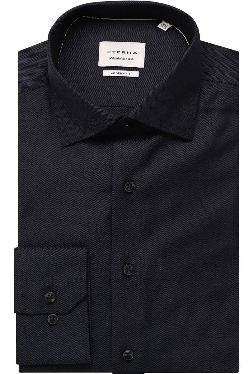 ETERNA Modern Fit Hemd anthrazit, Strukturiert