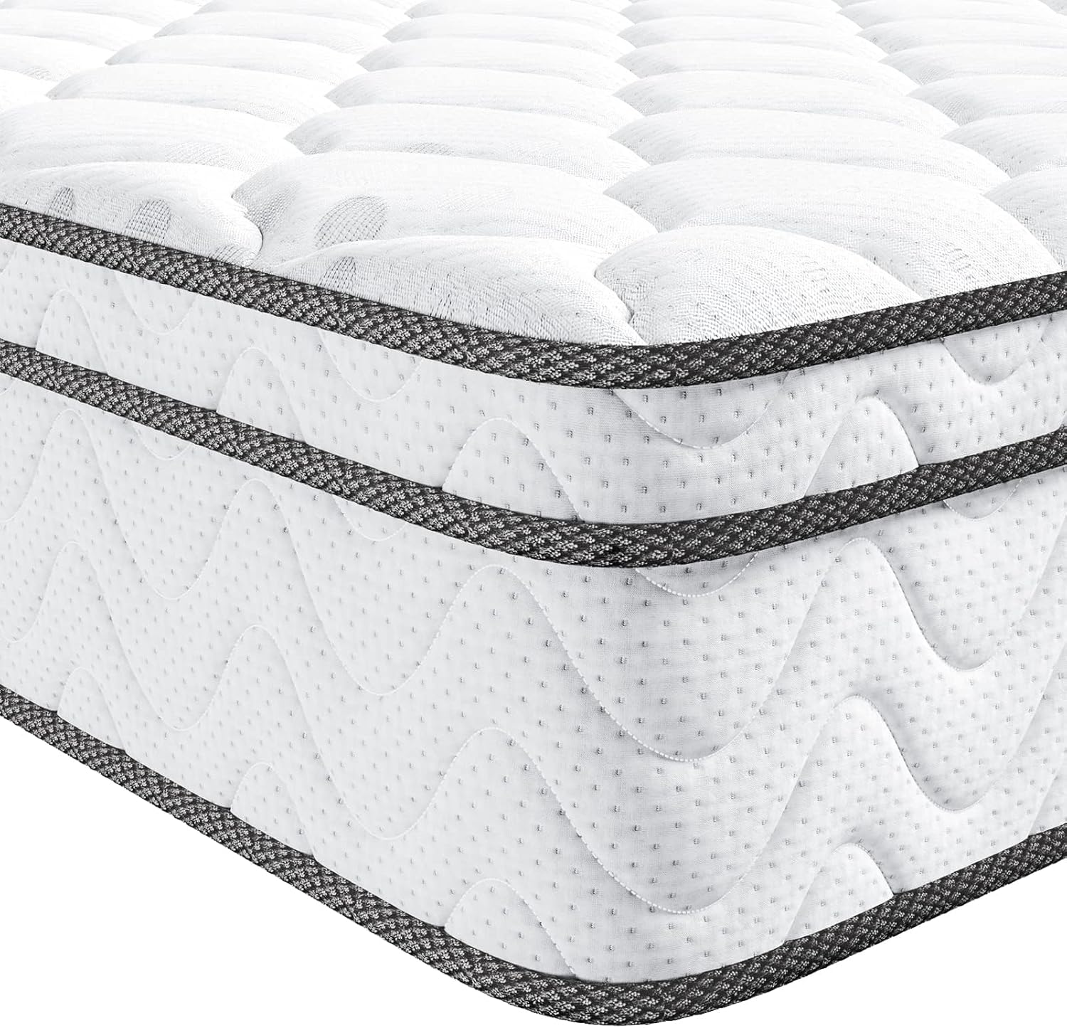 Vesgantti Twin XL Mattress 10 Inch, Fiberglass-Free | Cool Sleep Hybrid Mattress in a Box - Memory Foam & Pocket Springs, Ergonomic Design, Pressure Relief, Medium Firm Feel, 39*80*10