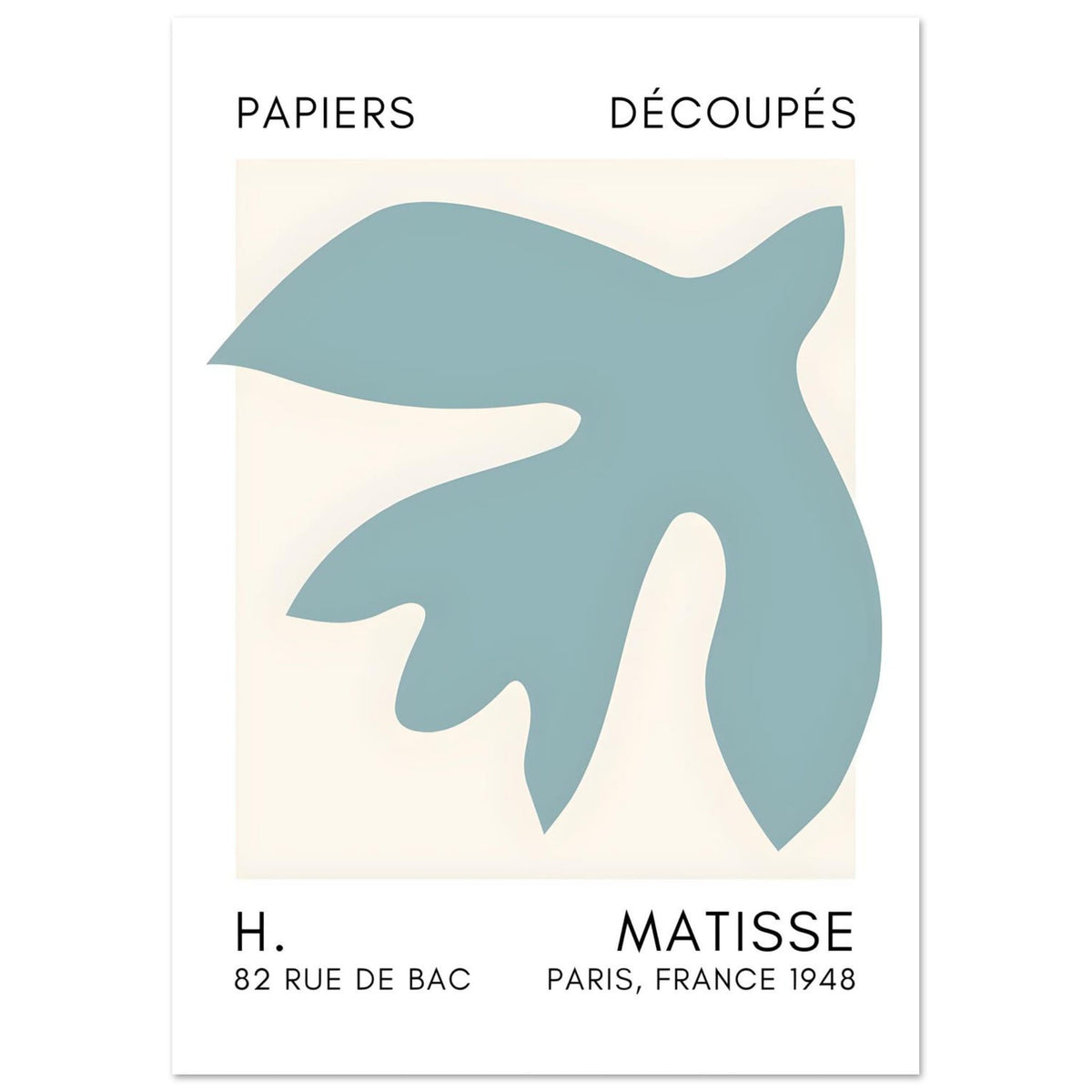 Artfulprints Poster Matisse – Floating forms turquoise  - A4 21x29.7 cm - Turquoise