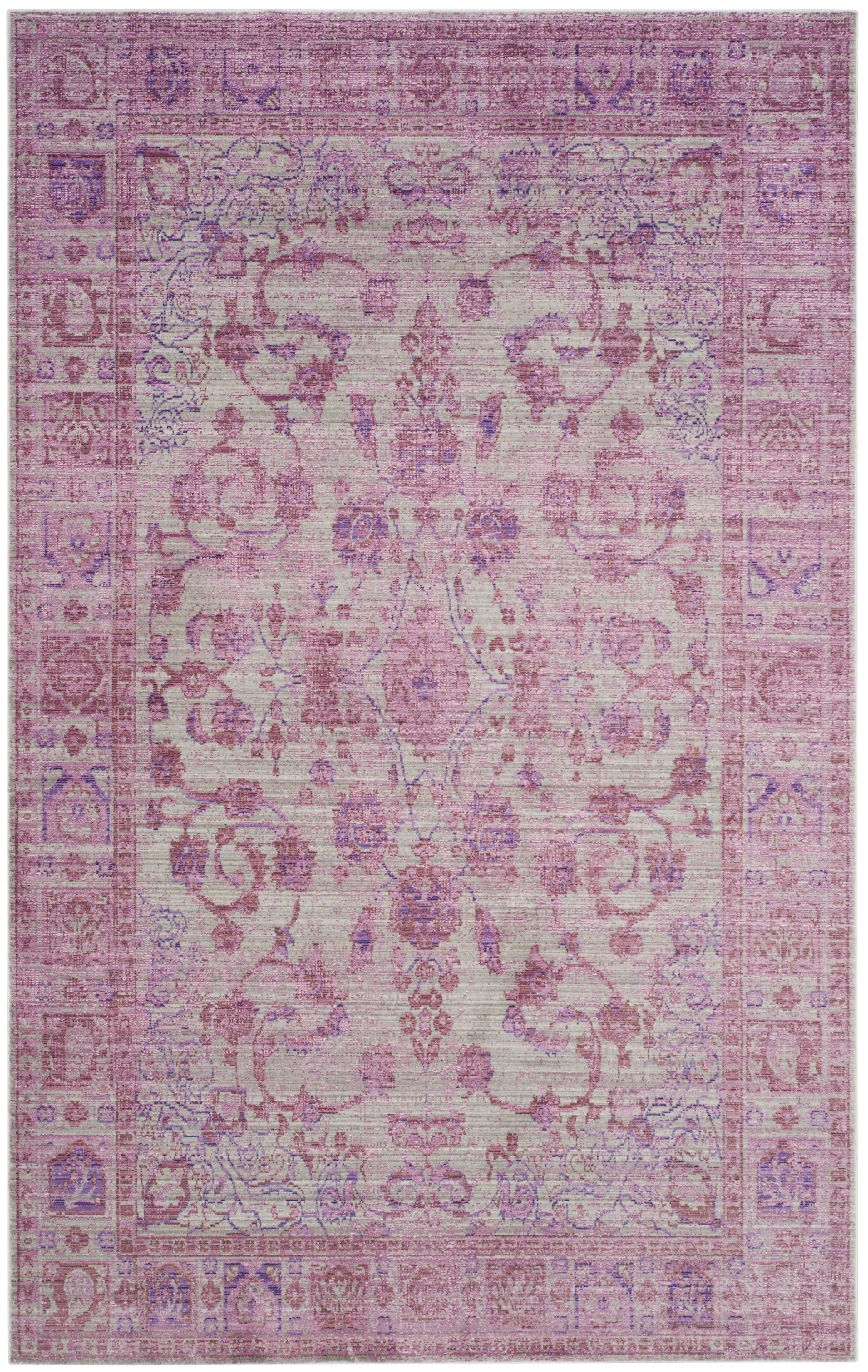 VALENCIA - Tapis de salon interieur en rose & multi, 122 x 183 cm