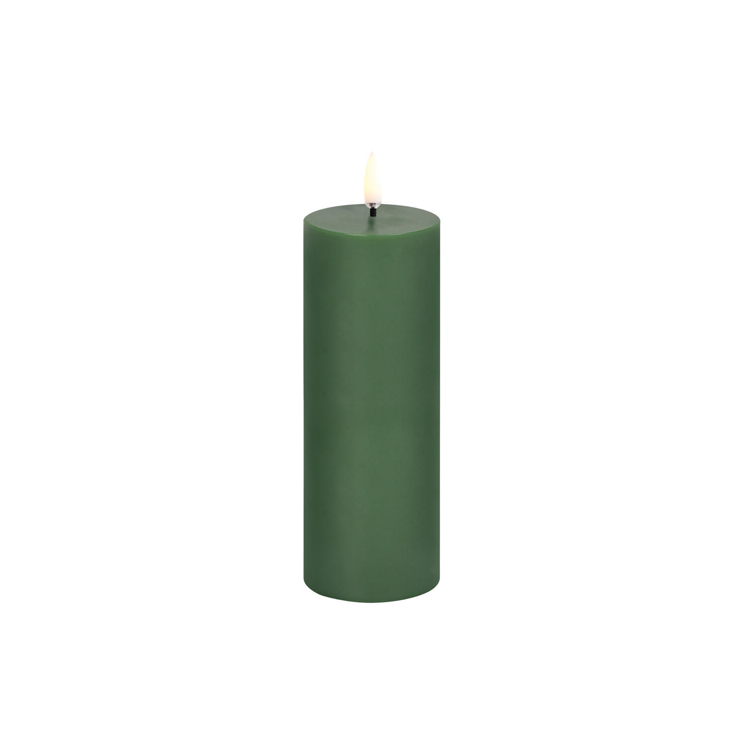 LED pillar candle, olive green
