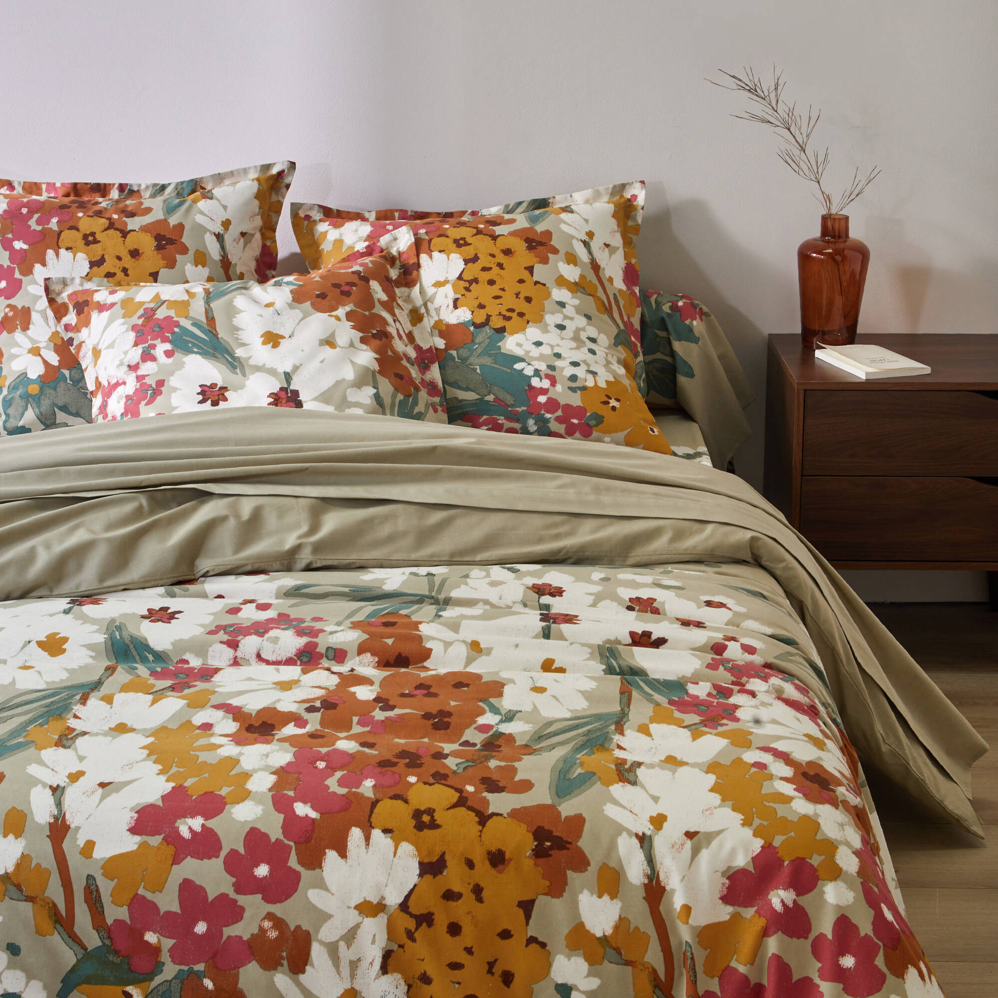 Linge de lit Capucine en coton imprimé