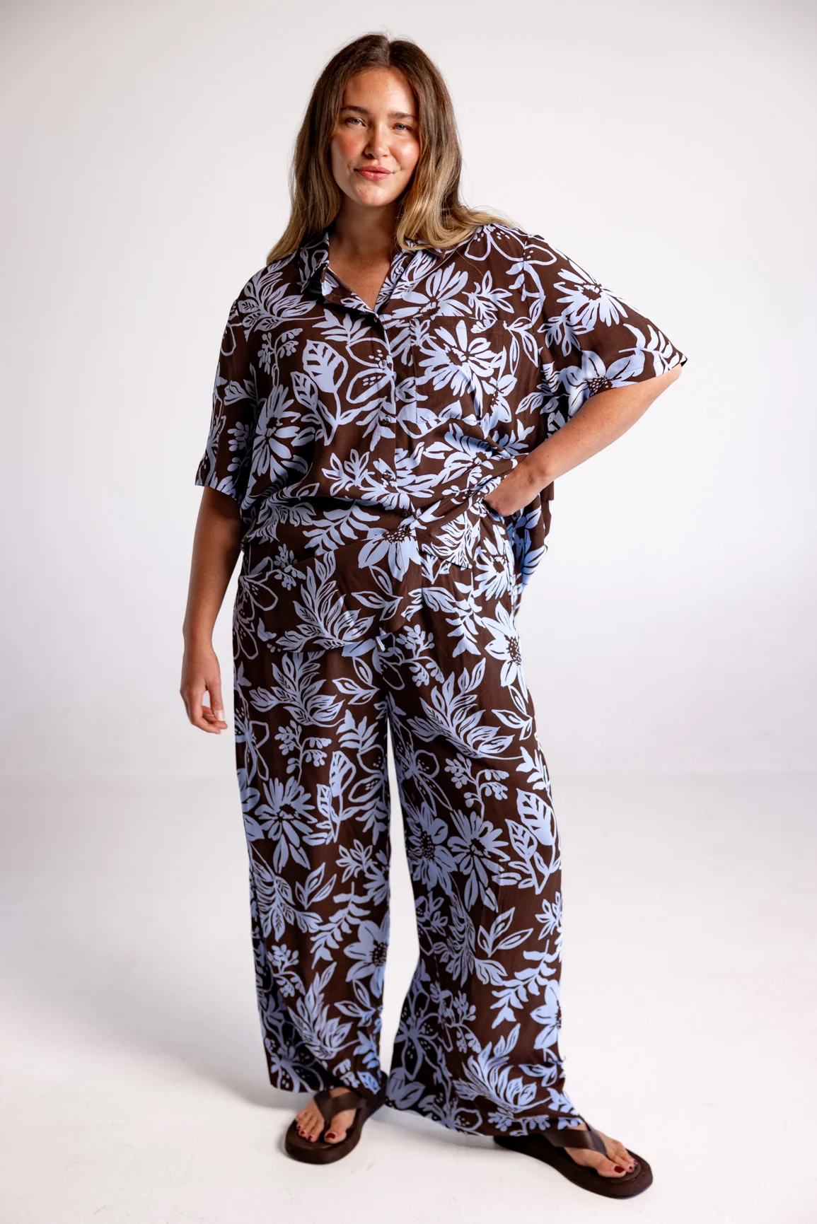 Samara Shirt in Blue Lani Chocolate