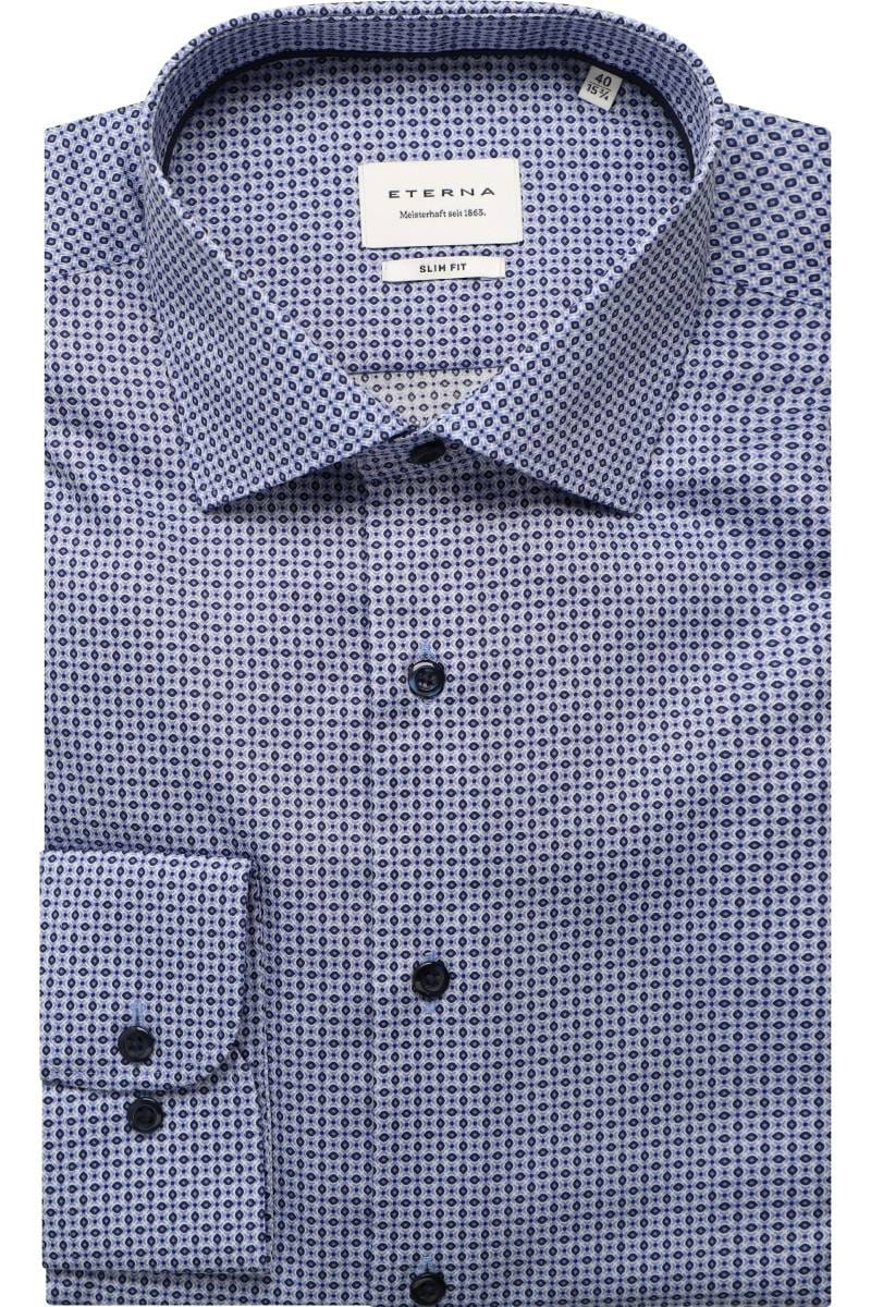 ETERNA Slim Fit Hemd mittelblau, Bedruckt