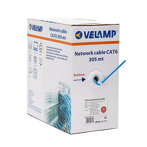Câble réseau CAT6 UTP 305mt en Pull box. Certifié CPR