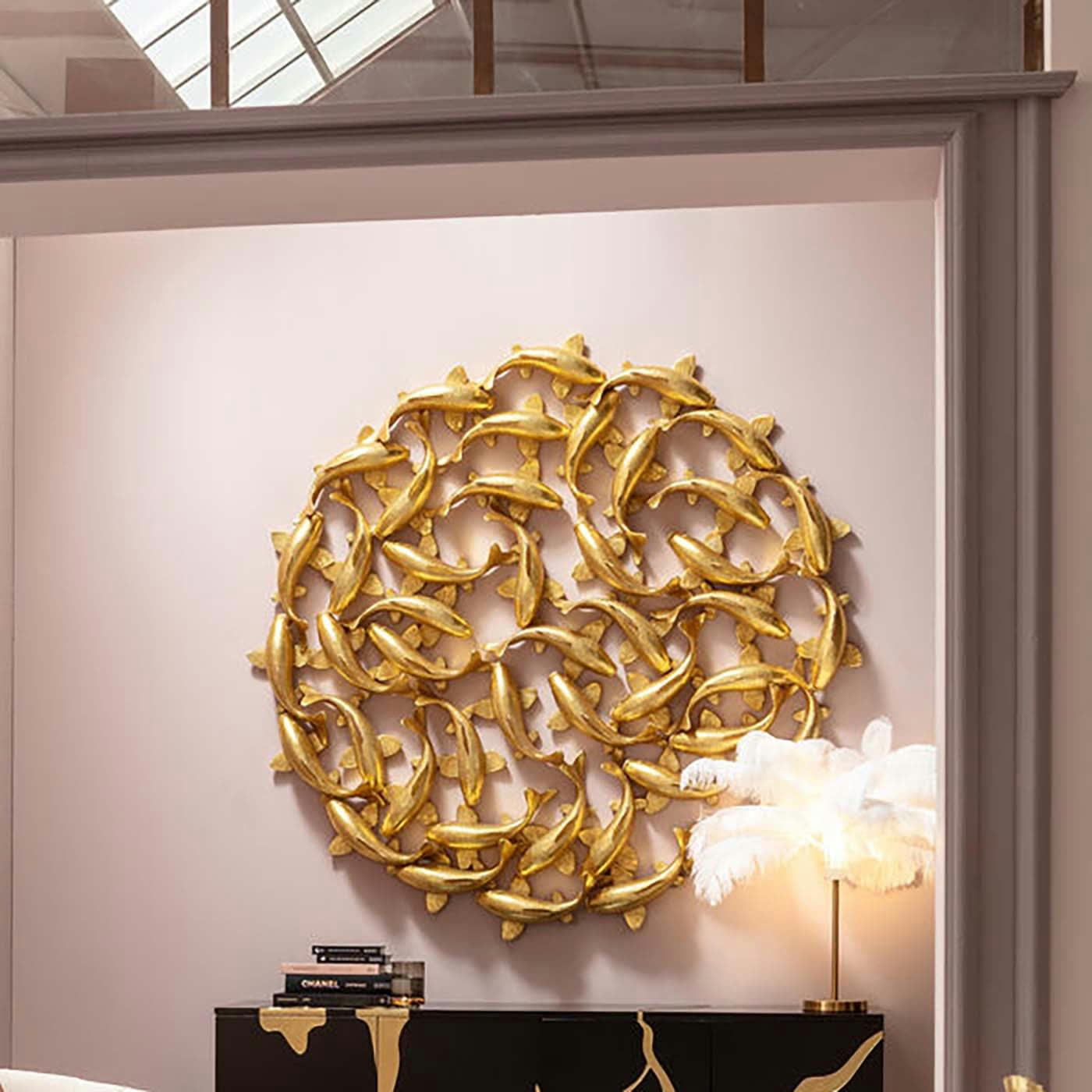 FISHSCHOOL - Déco murale carpes koï dorées XL 160cm Kare Design