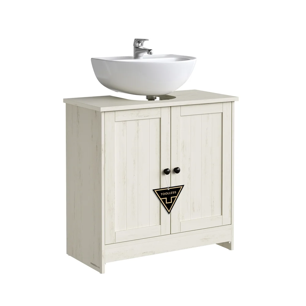 Meuble sous lavabo avec étagère réglable et montage facile