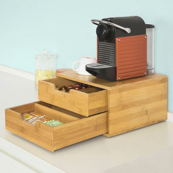 SoBuy Organizer na kapsułki z szufladą 31x30x18cm Nowoczesny FRG82-N