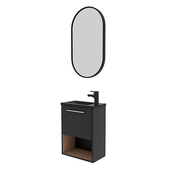 Ensemble lave-mains NIKA avec niche et miroir ovale