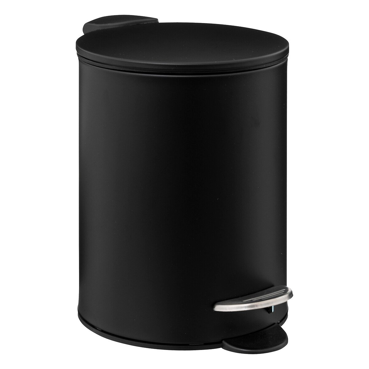 Balde wc preto em metal soft close 3l