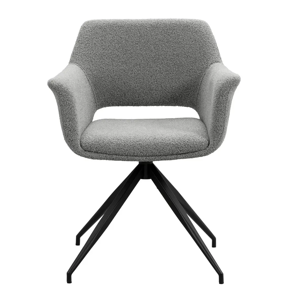 Eetkamerstoel Belle - stof - grijs