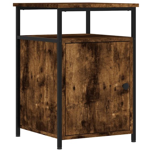 NNEVL Bedside Cabinets 2 pcs Smoked Oak 40x42x60 cm Engineered Wood