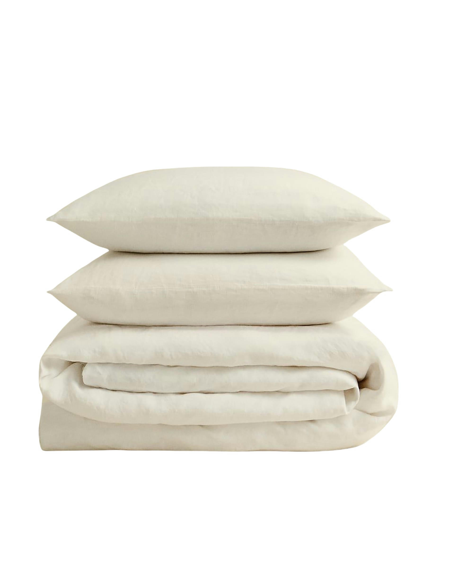 PURE MENORCA - Housse pour couette 150x220+1 quadrant en lin lavé et coton naturel.