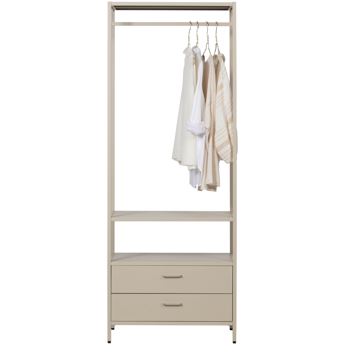 WOOOD open kledingkast 70 cm Ferris- metaal - zand - 185x70x54