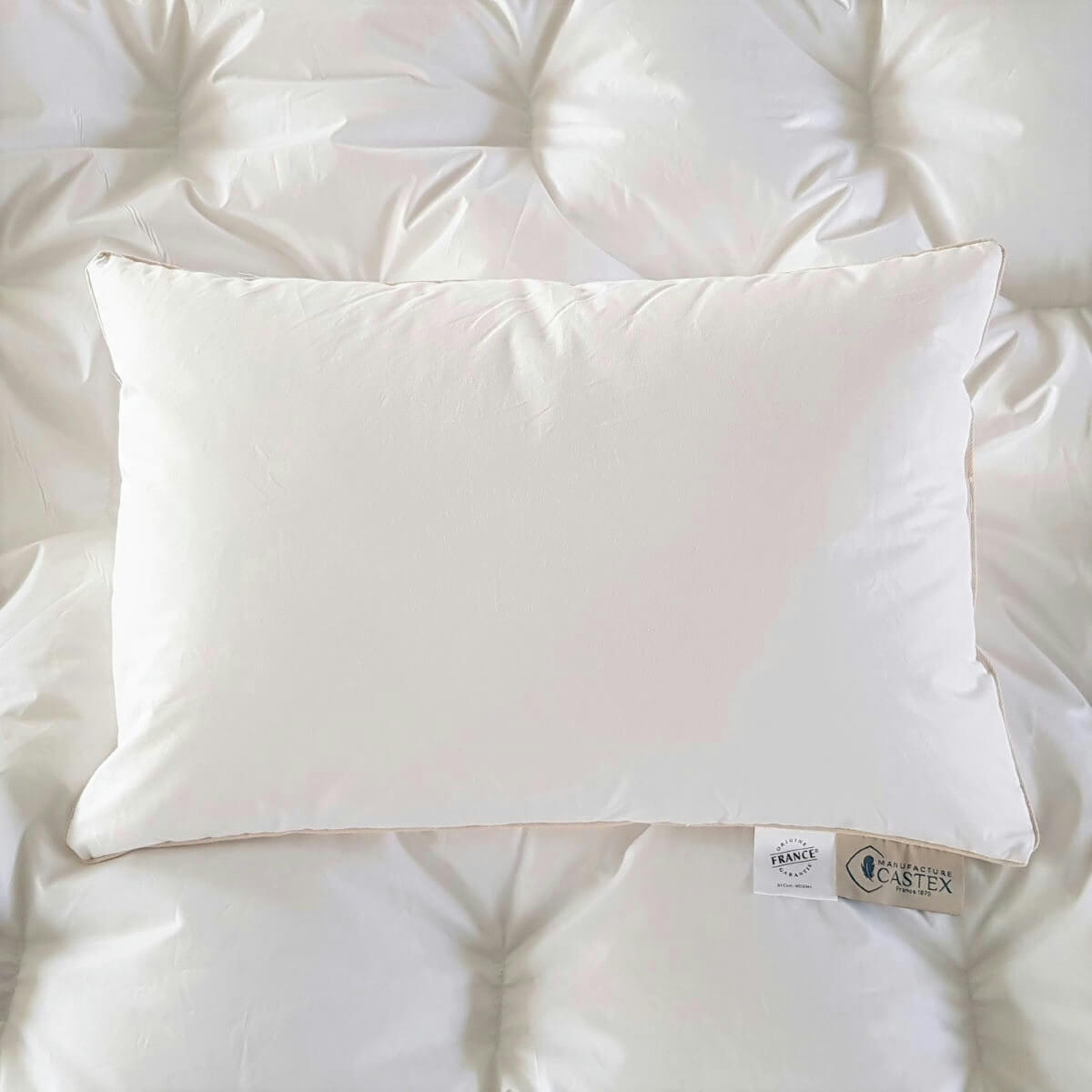 LUXE - Oreiller naturel moelleux enfant en duvet et coton bio 40x60 cm