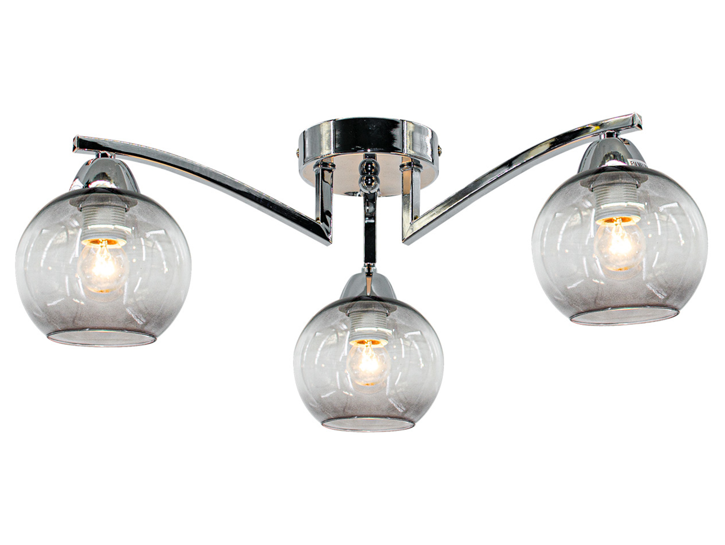 Lampa sufitowa Genewa 3-punktowa metalowa srebrna
