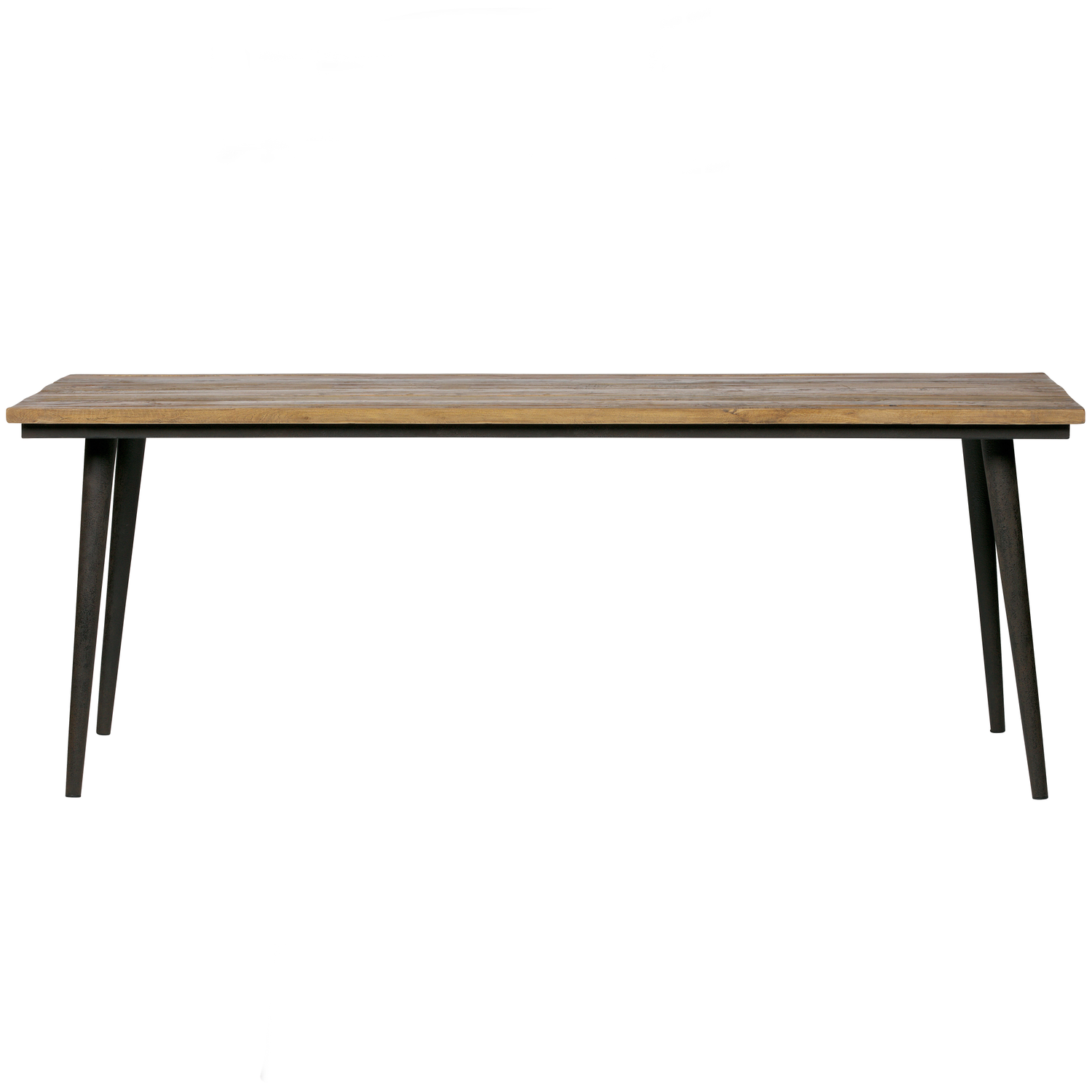 WOOOD tafel Guild - Hout/Metaal - Naturel/Zwart - 77x220x90