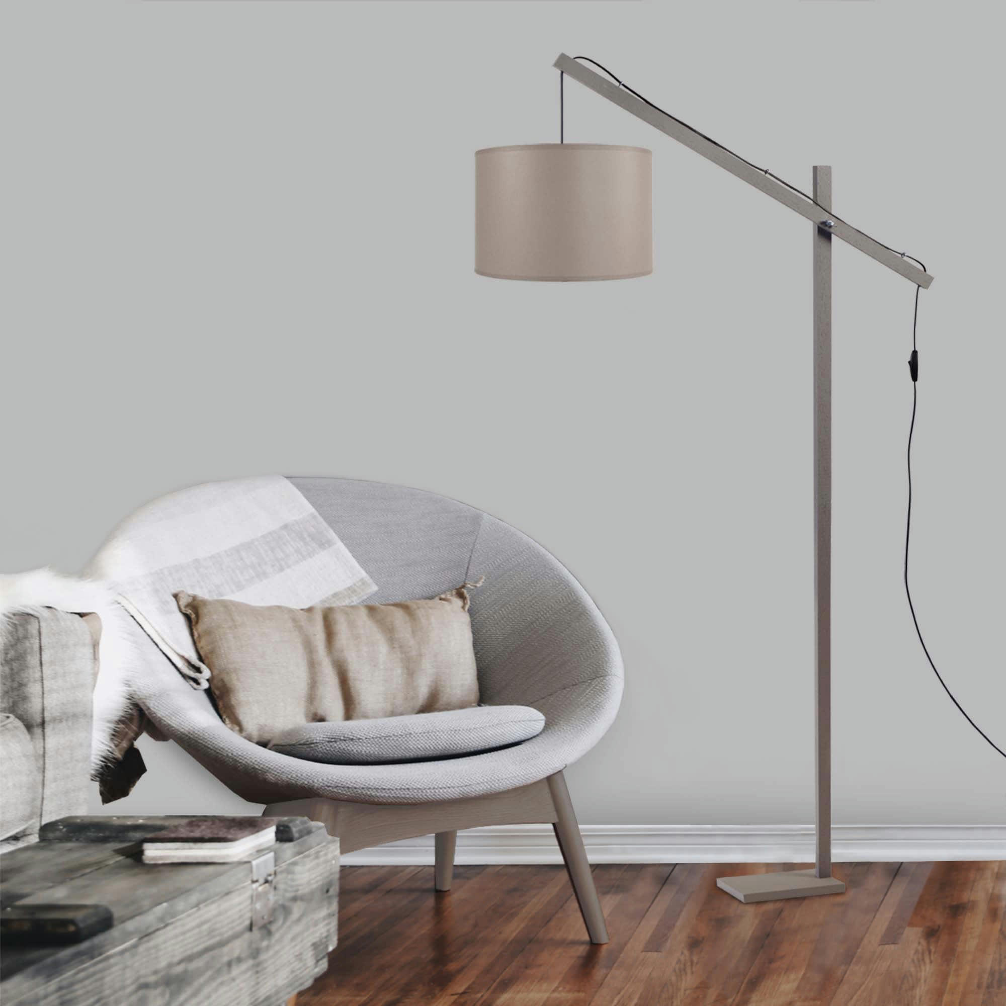 PILORI CYLINDRE - lampadaire liseuse bois taupe