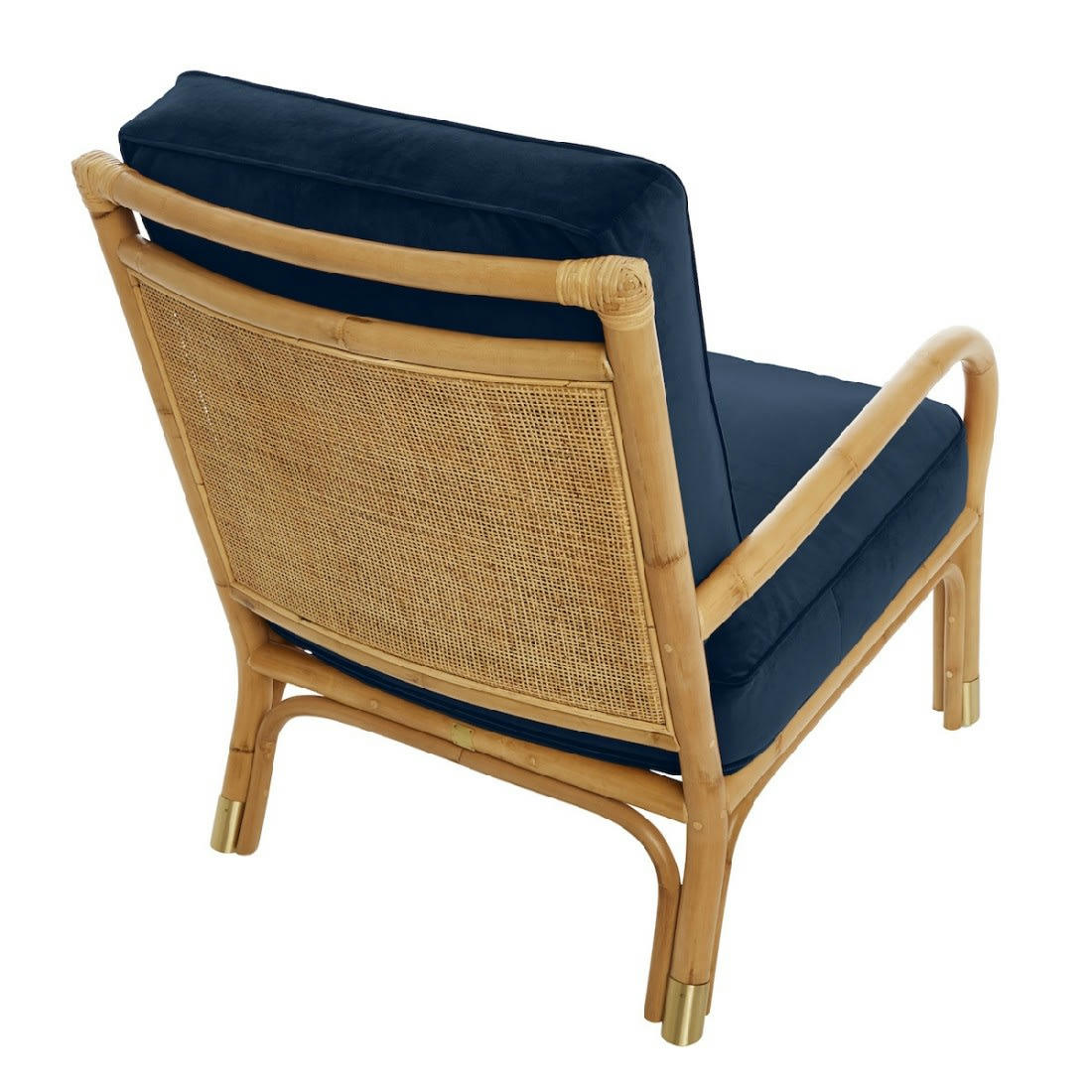 RIVIERA - Fauteuil rotin et velours