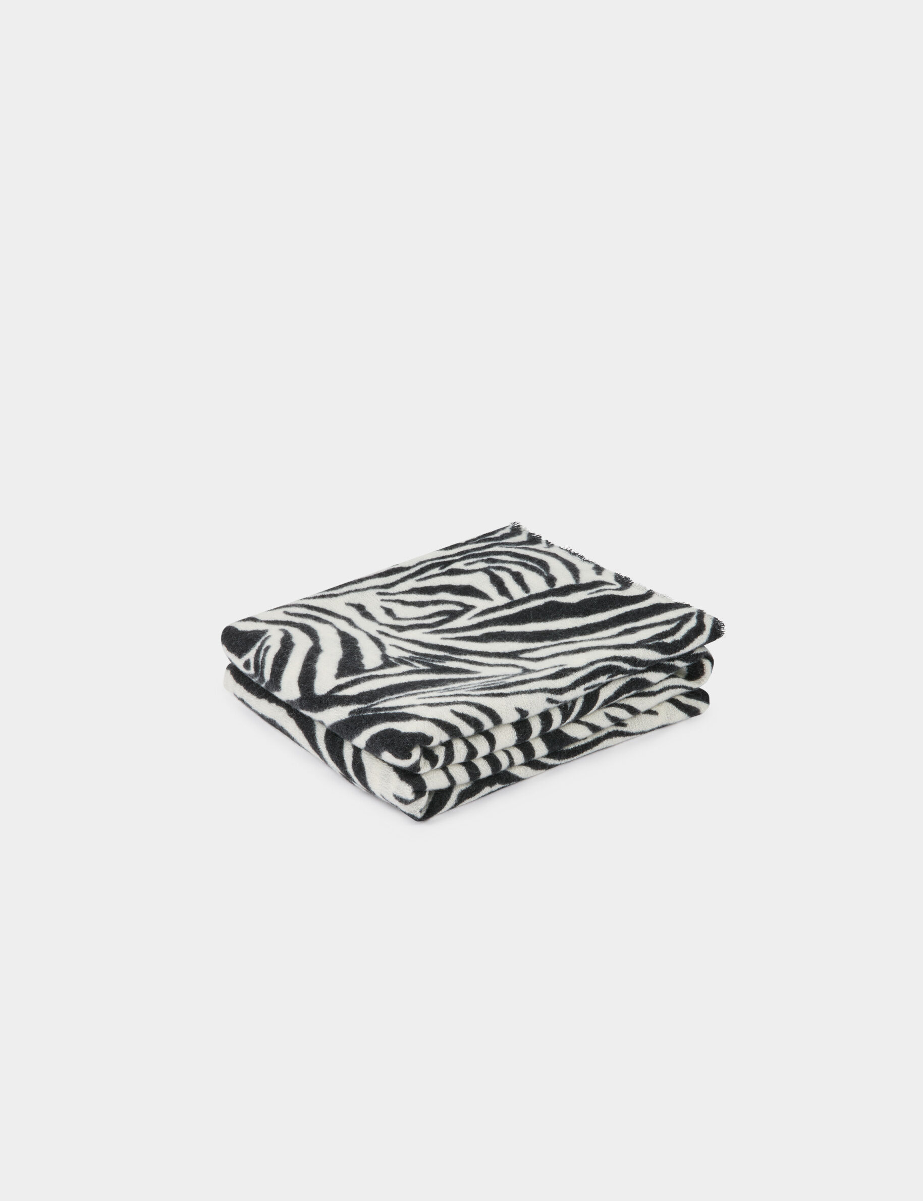 Zebra Print Scarf White Women