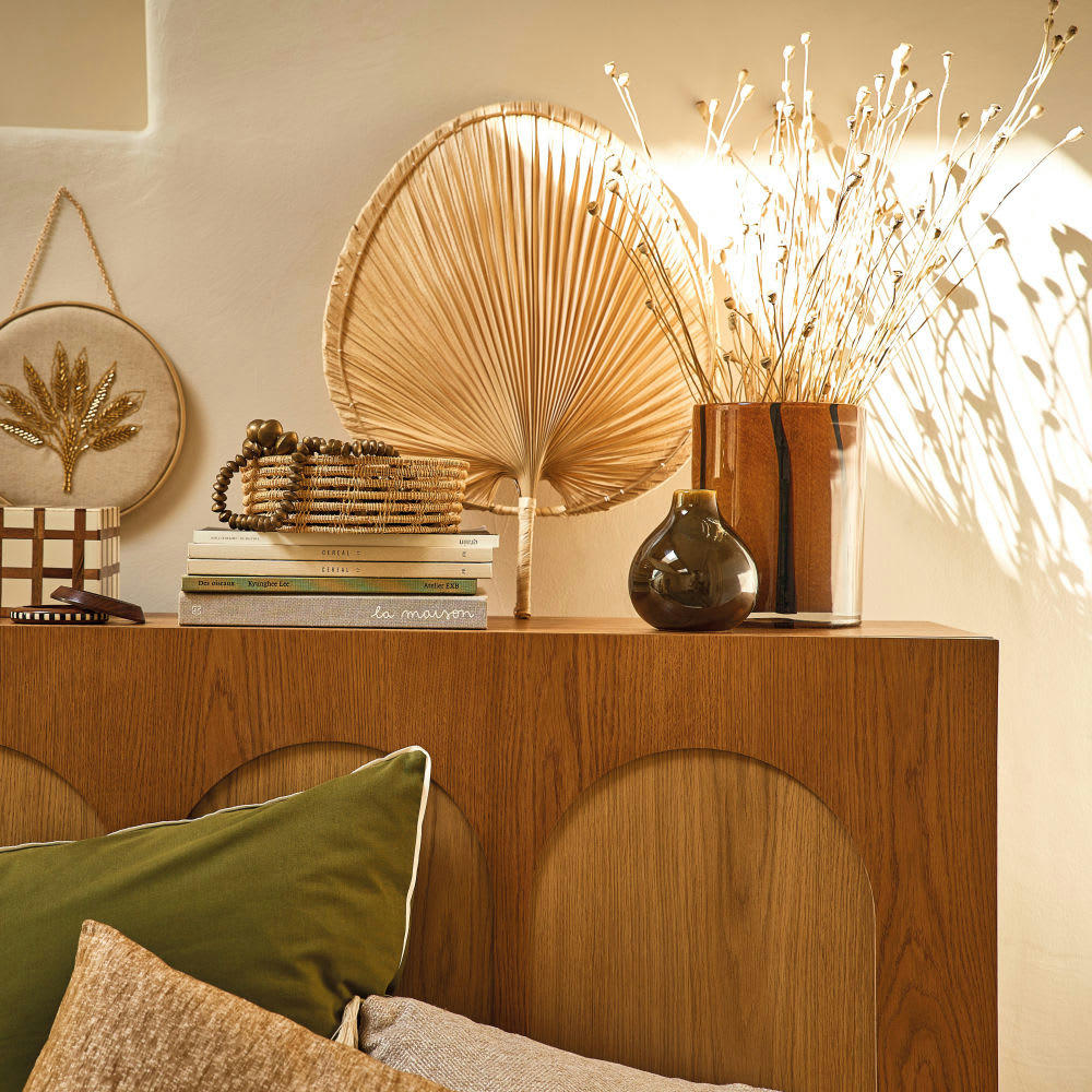 ADEL - Vase en verre recyclé marron et noir H21