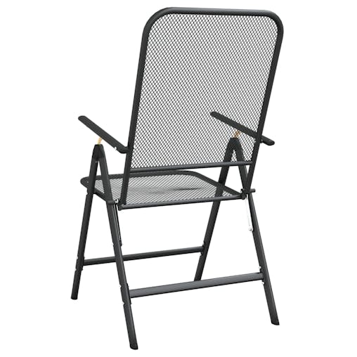NNEVL Folding Garden Chairs 4 pcs Expanded Metal Mesh Anthracite