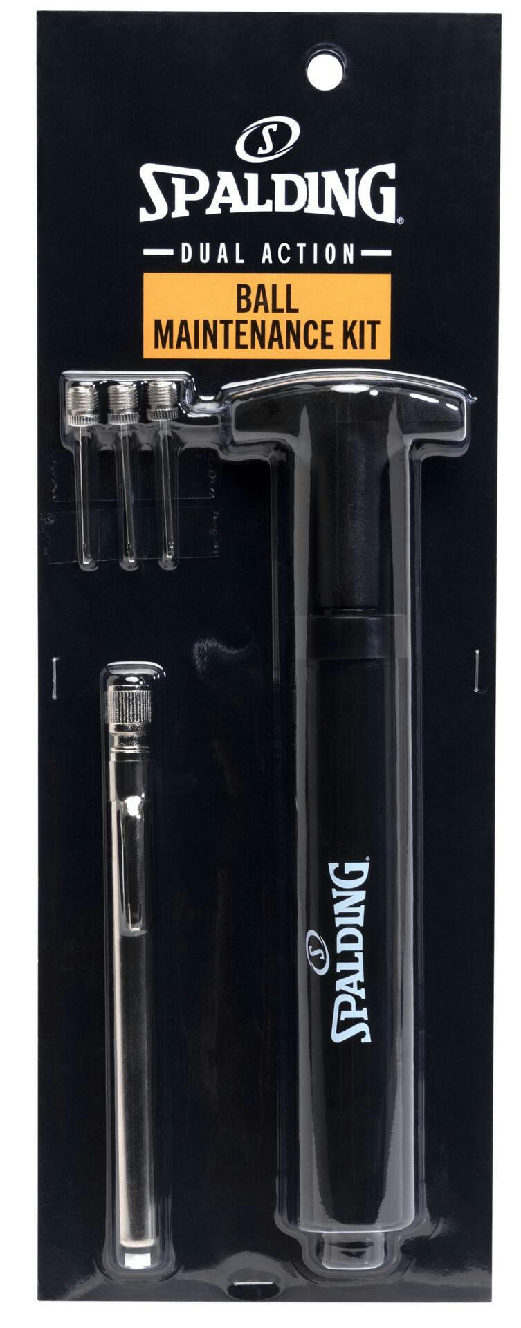 Spalding Travel-Size Basketball Maintenance Kit w/ Ball Air Pump, Inflation Gauge & Needles