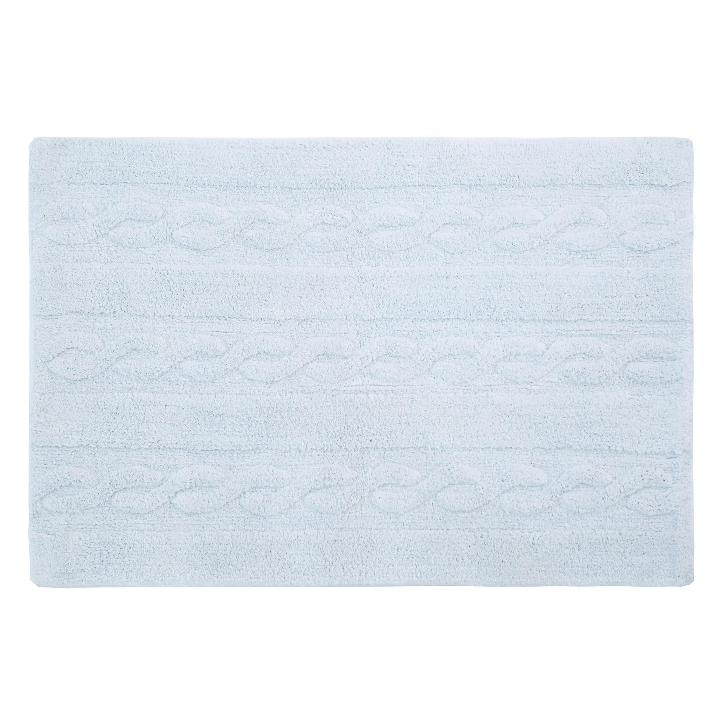 TRESSE - Tapis coton motif tresse bleu 120x80