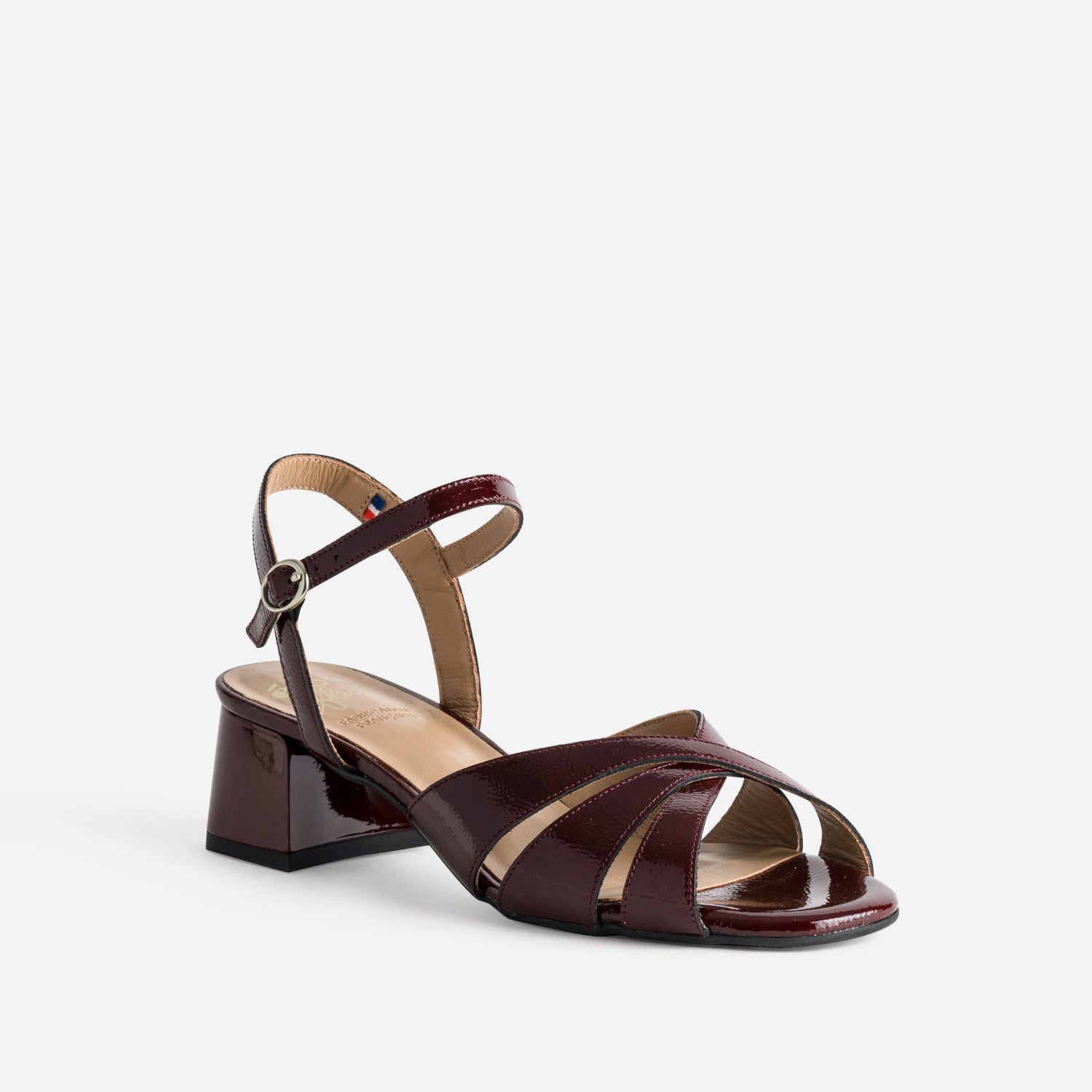 Sandale ERAM FLEX bordeaux cuir verni