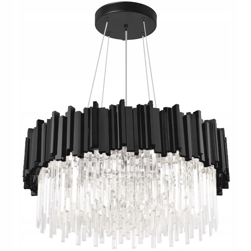 Lampa Kryształowa Sufitowa Plafon Czarny App1481-1C