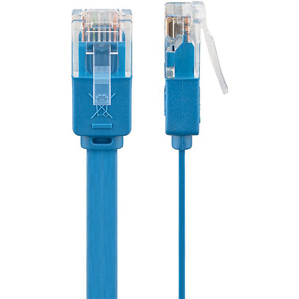 Câble RJ45 Cat6 1m non Blindé plat Bleu GOOBAY