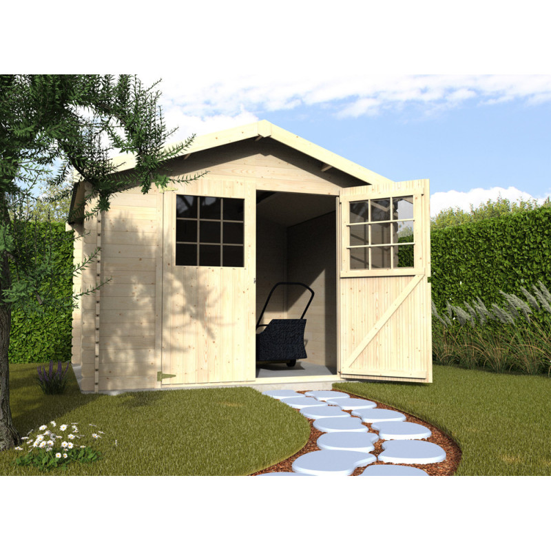 Abri de jardin en bois Flodovrak 28 mm 3,17 x 3,13 m DÉCOR ET JARDIN