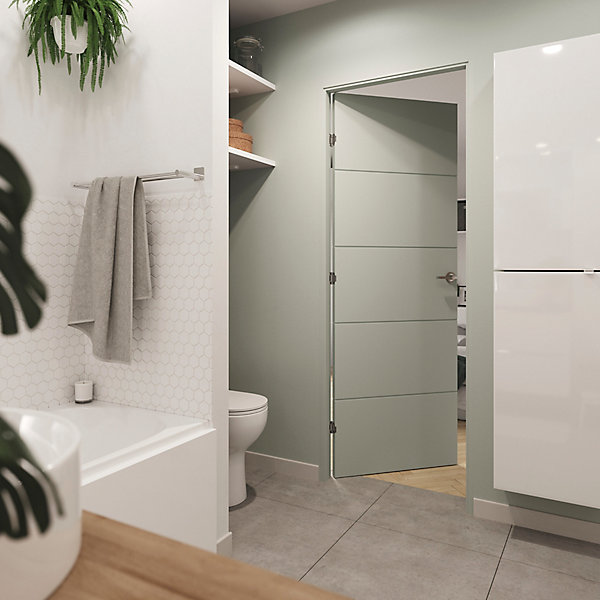 Bloc-porte Gravé prépeint H.204 x l.83 cm, poussant gauche