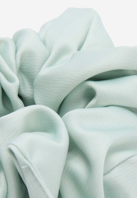Womens Green Extra Large Satin Scrunchie