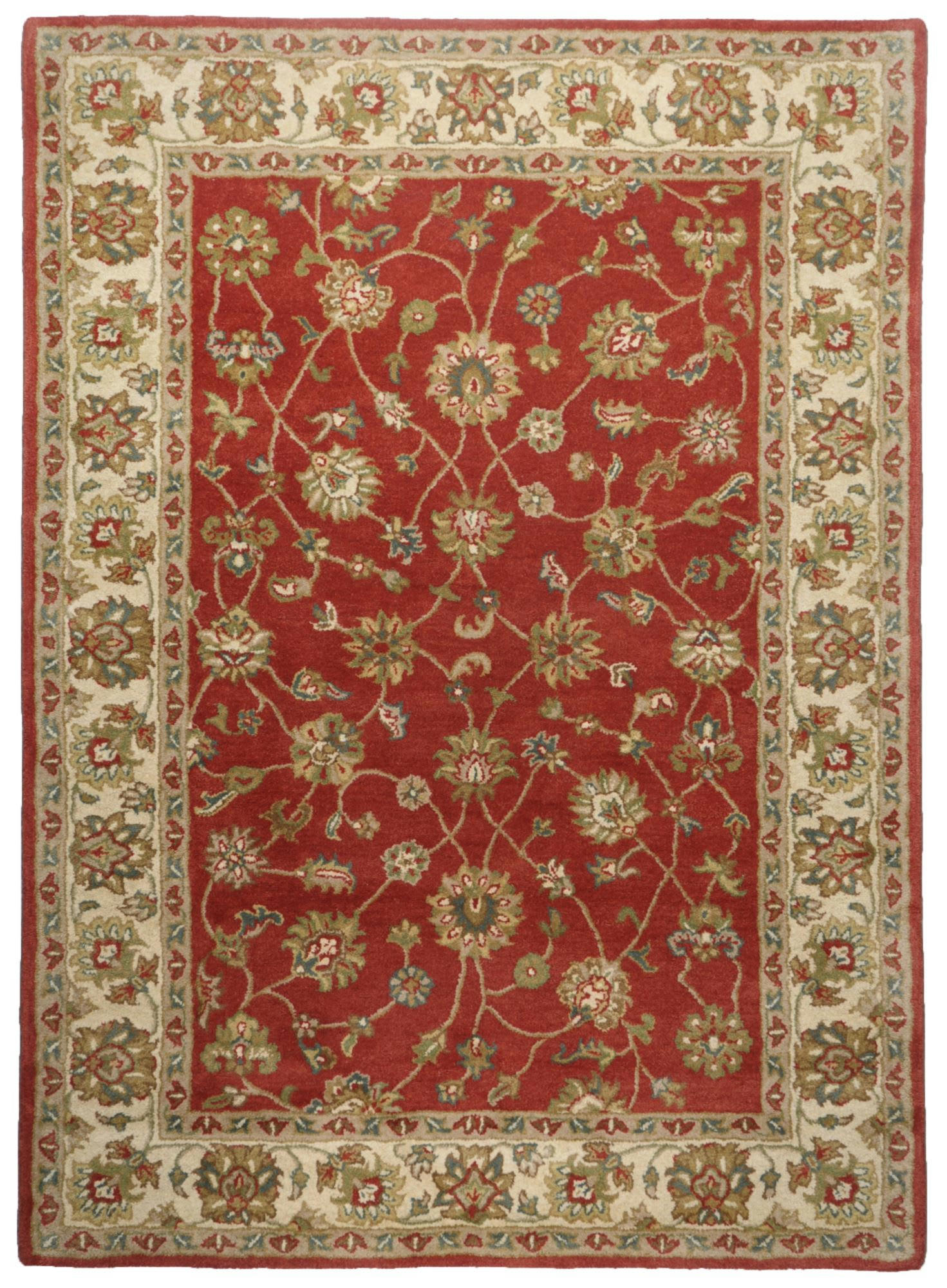 ROYAL ZIEGLER - Tapis floral classique en 100% laine cuivre 90x160 cm