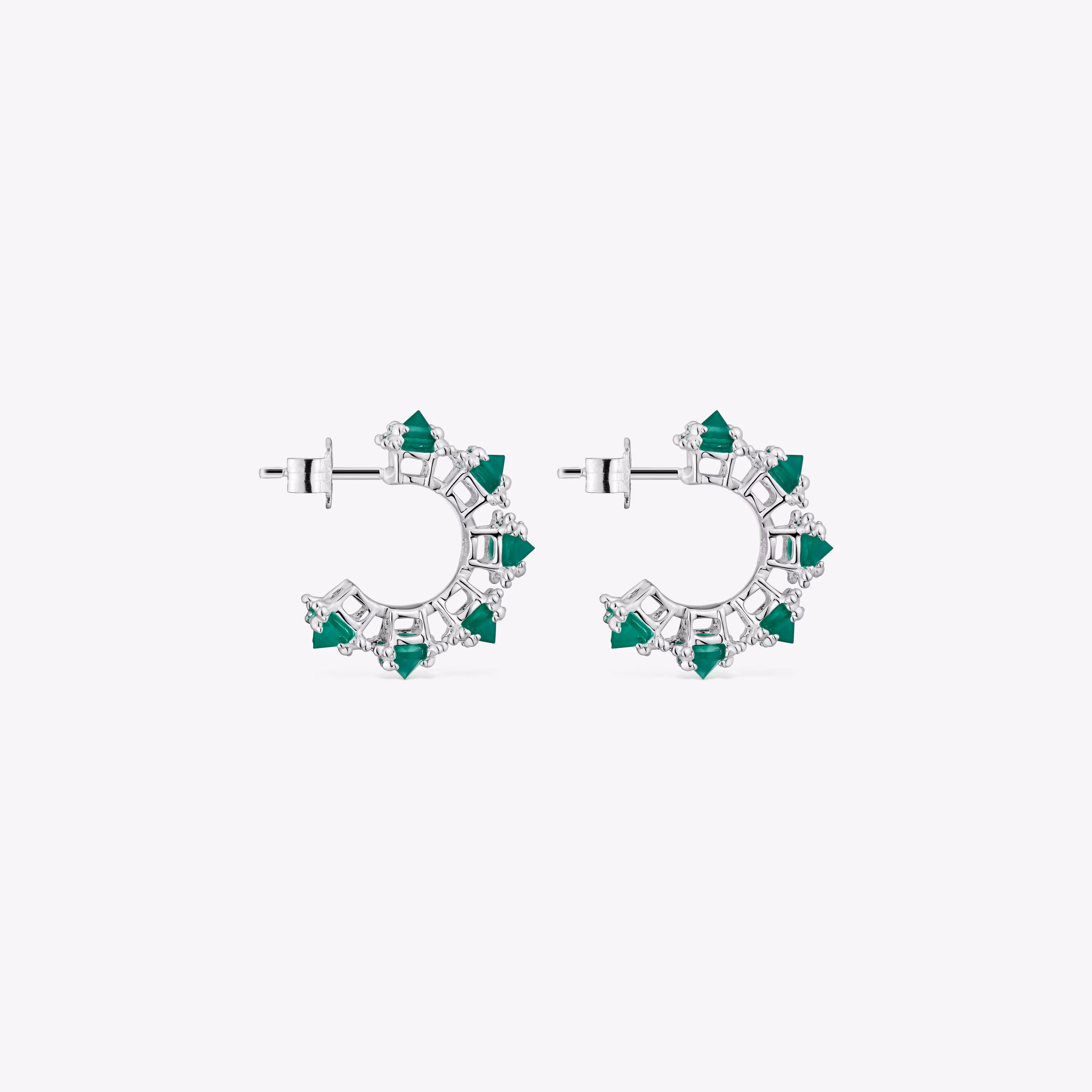 Pendientes aro grandes de plata y calcedonia Color Pills