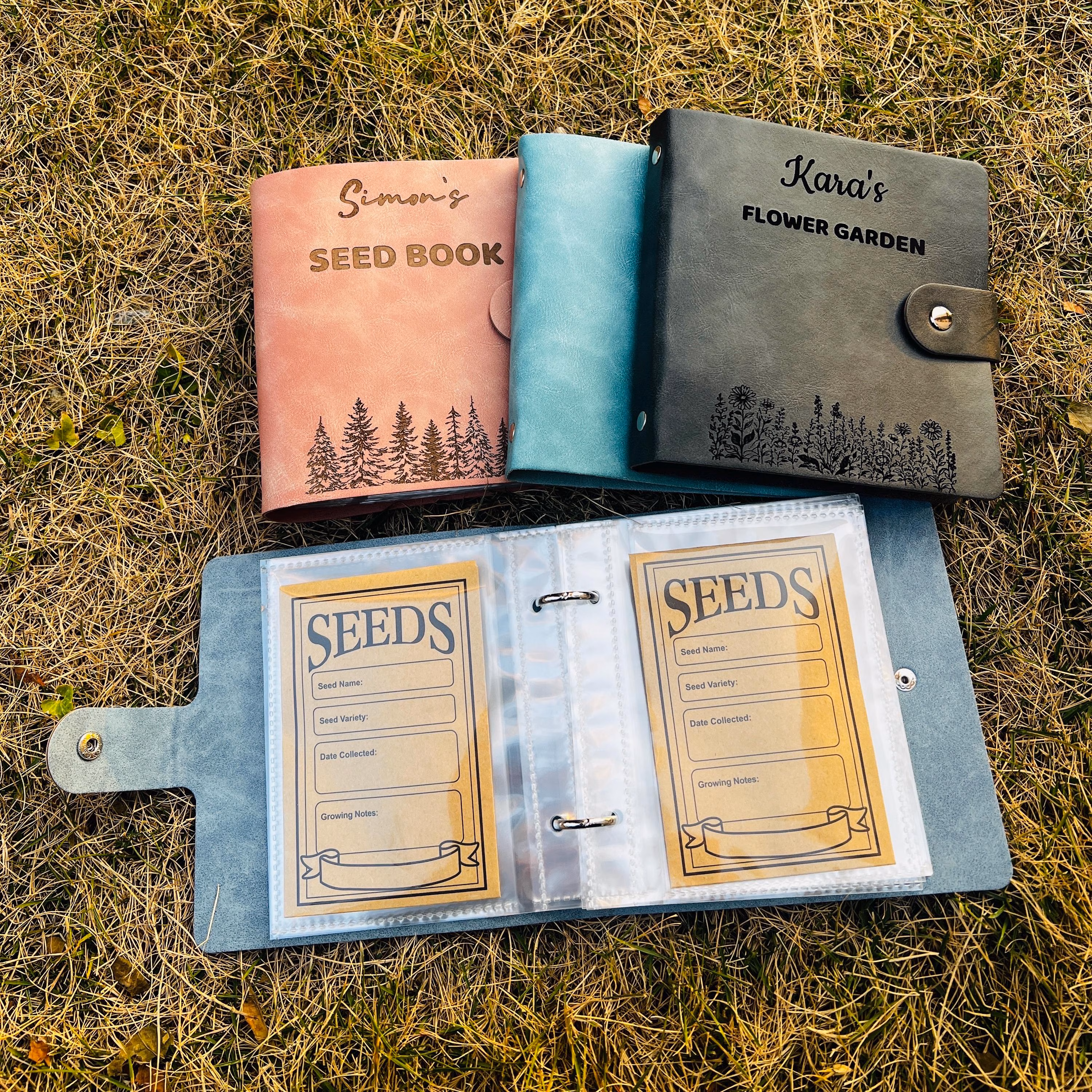 Personalized Garden Seed Book | Custom Organizer with Clear Pages