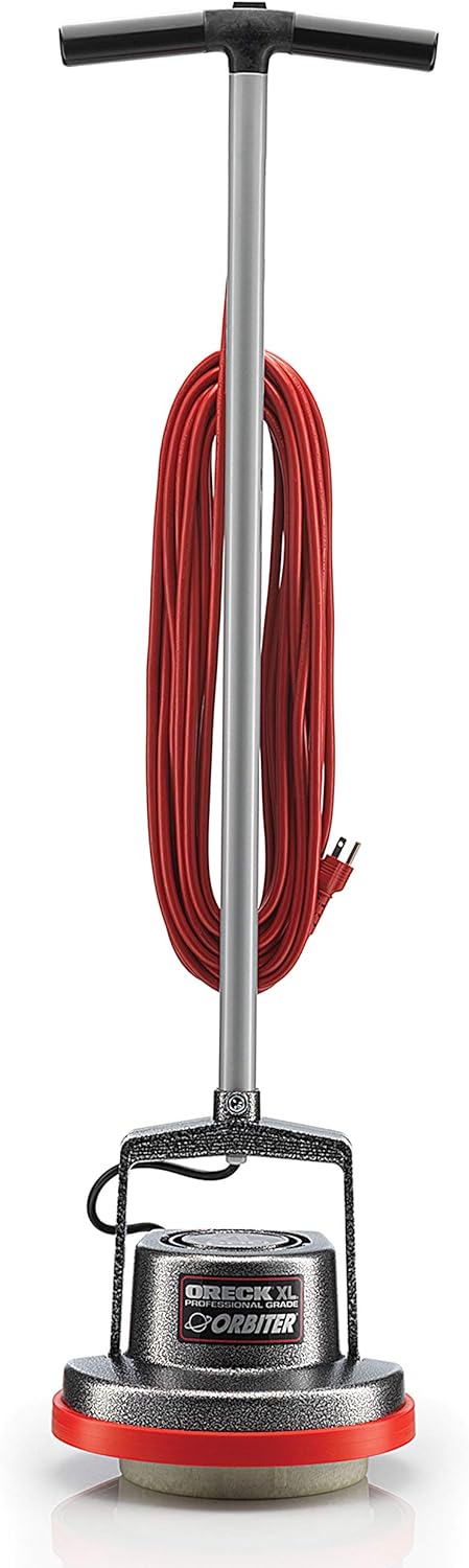 Oreck Commercial Orbiter Hard Floor Cleaner Machine, Multi-Purpose Floor Cleaning, Random Orbital Drive, Wide Cleaning Path, 50-Foot Long Cord, ORB550MC, Gray/Red(Cleaner)