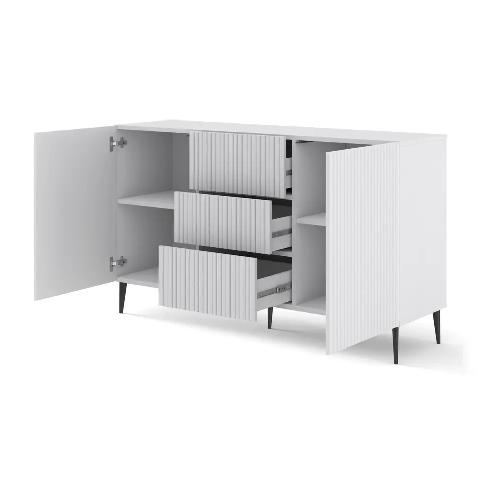 Ravenna B dressoir ladekast 150 2D3S gefreesd MDF folie mat