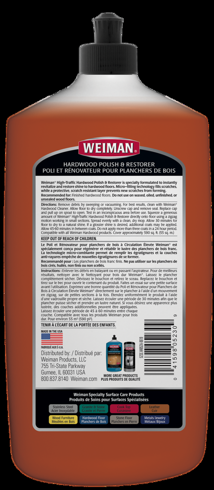 Weiman High Traffic Hardwood Polish & Restorer, 798-mL