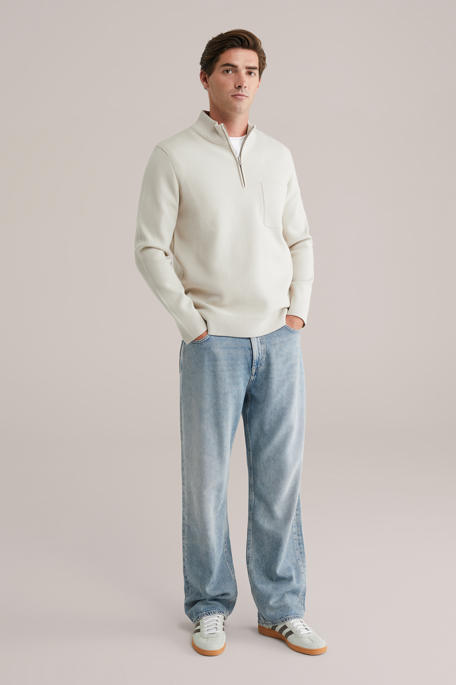 Heren Regular fit trui met quarter-zip