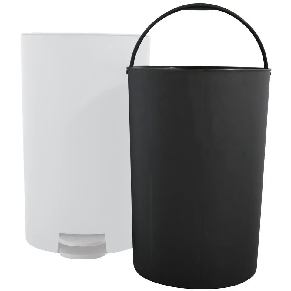 MSV badkamer/toilet pedaalemmer - wit - 3L - 15 x 27 cm