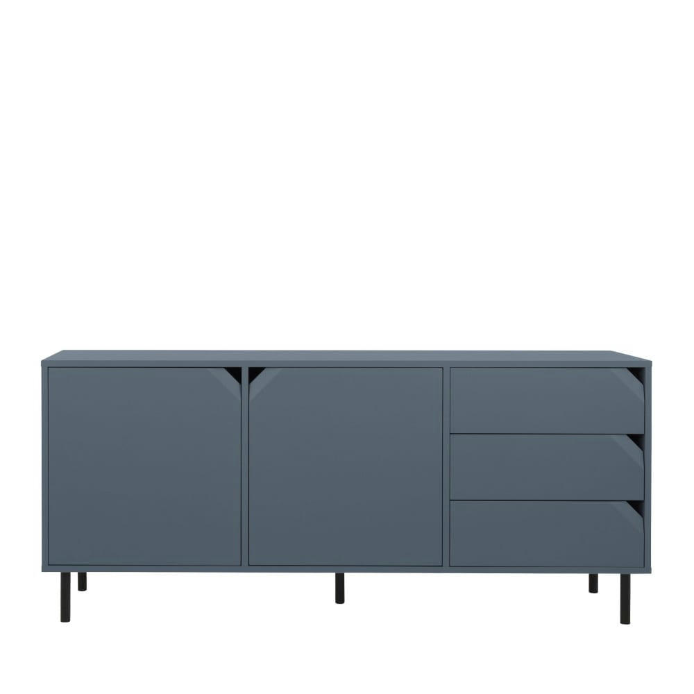 CORNER - Buffet 2 portes 3 tiroirs en bois L177cm bleu marine