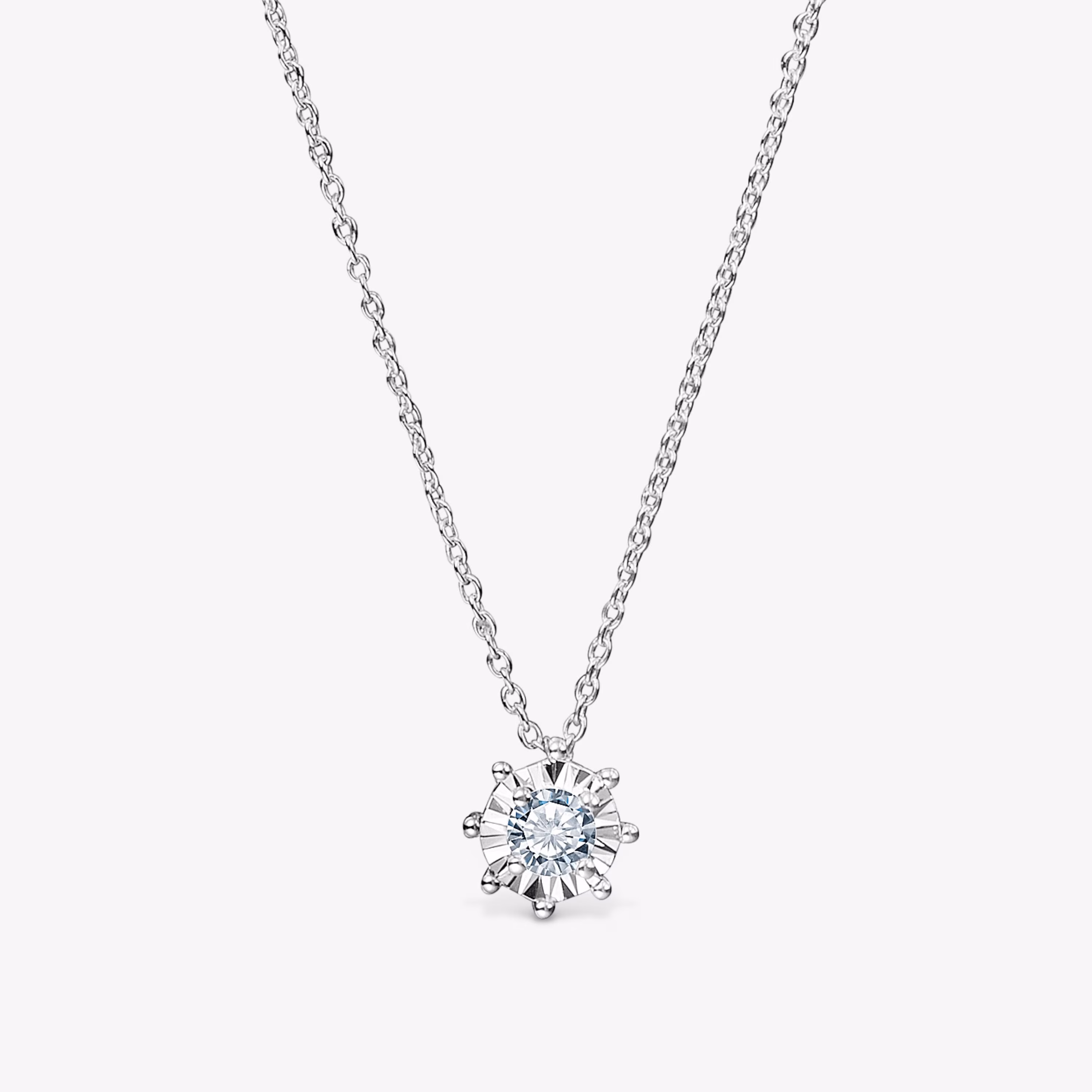 Collar corto rosetón de oro blanco y diamantes 0,15 ct Les Classiques