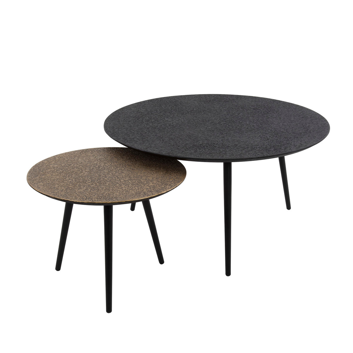 Giga Meubel Salontafel Metallic - Grijs Metaal - Set van 2 - 74x74x40cm