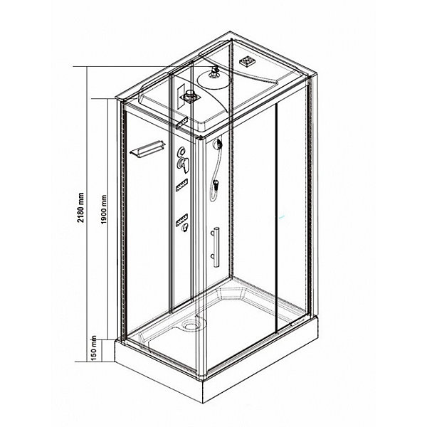 Cabine de douche EVEREST 80x120cm