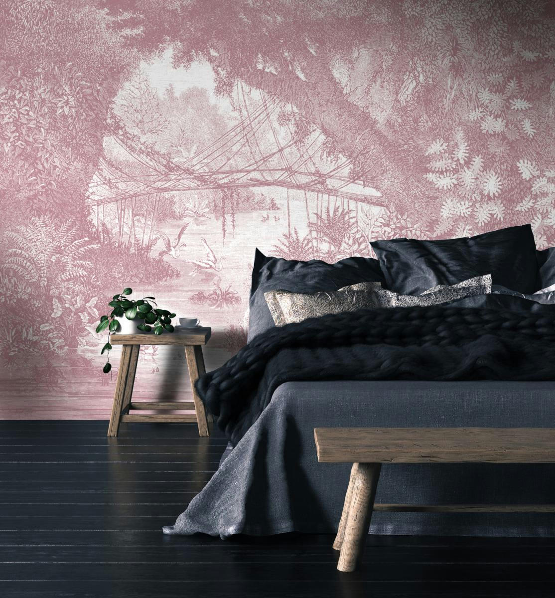 - Papier peint panoramique gravure jungle 390x270cm