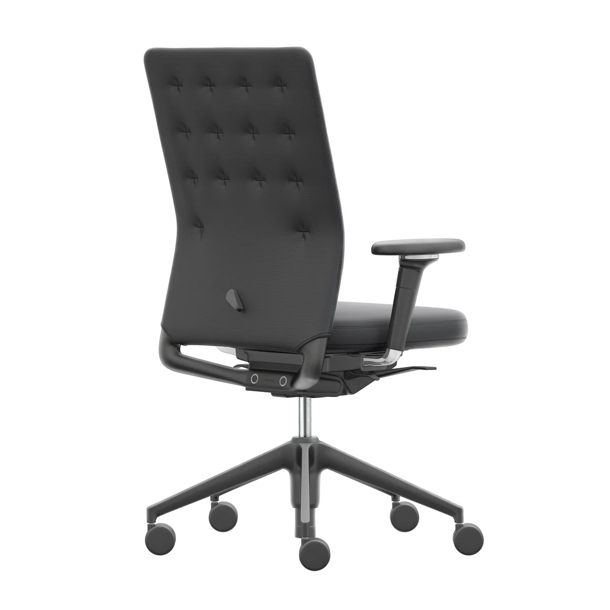 Vitra - ID Stuhl Trim, Plano nero / Aluminium poliert (3D Armlehnen)