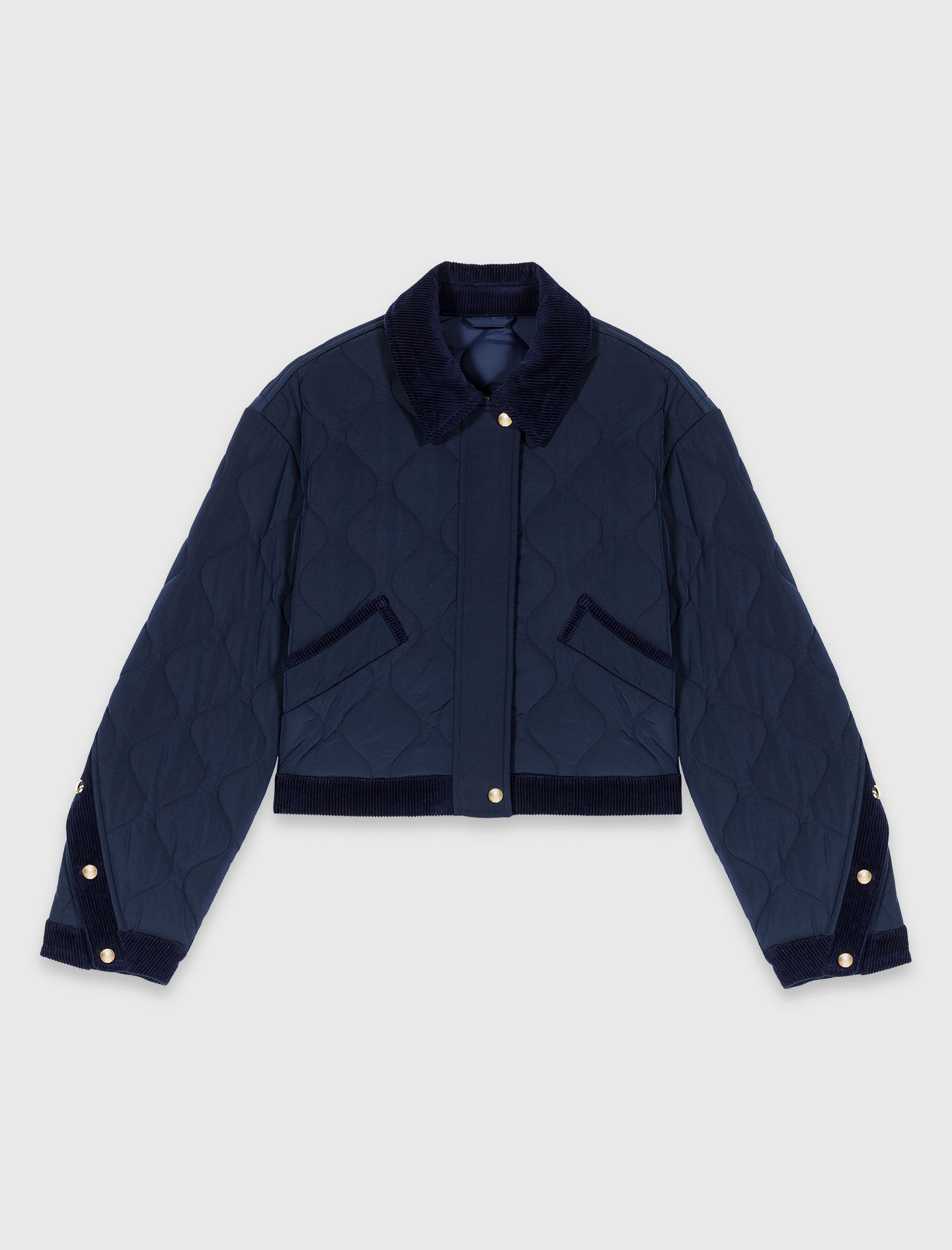 Blouson matelassé à détails velours
